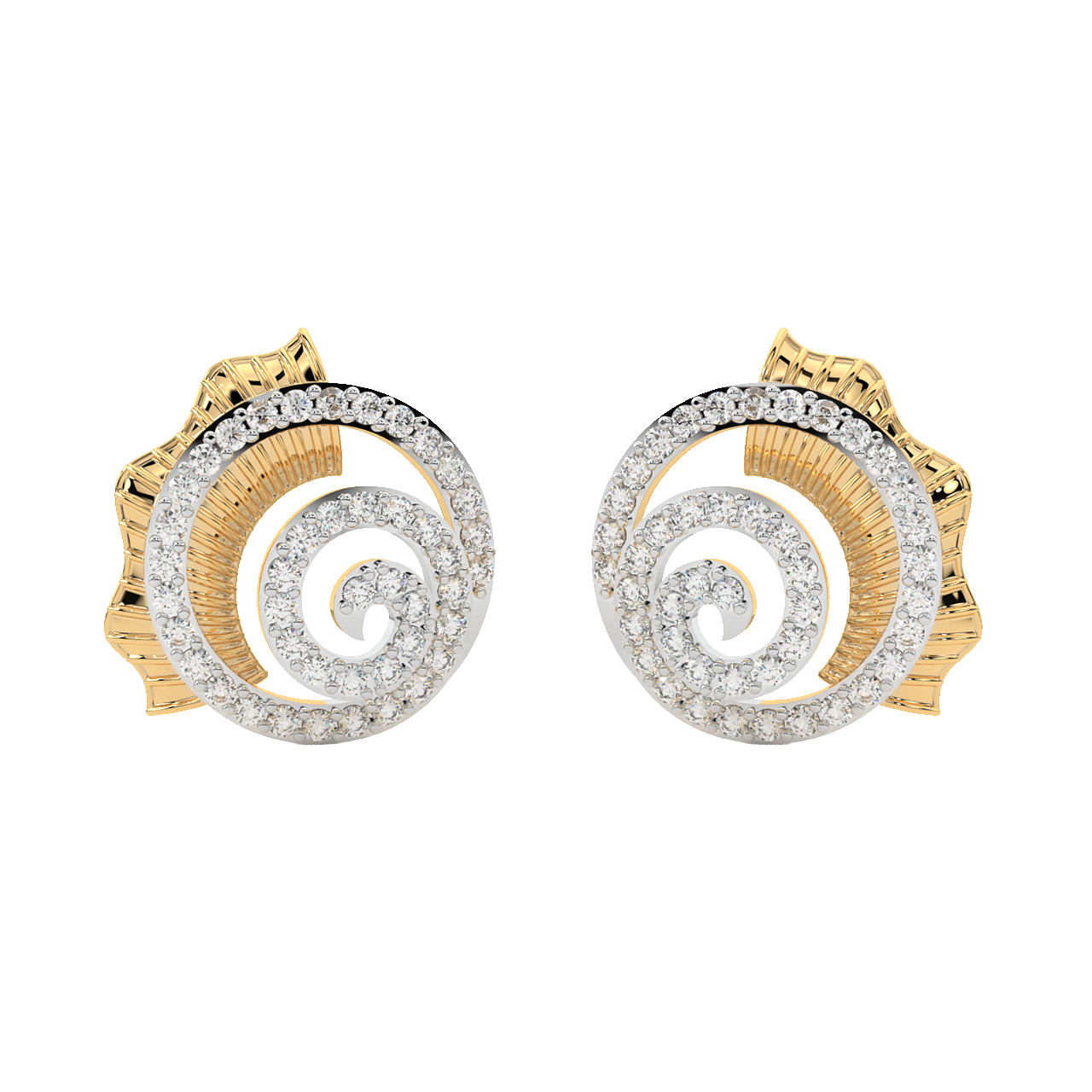 Tony Round Diamond Stud Earrings